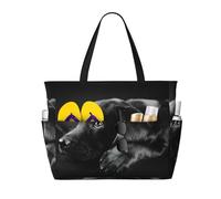 OTTKGGA Borsa da viaggio per spiaggia con cane cuccioli, grande capacità, multi tasca, con cerniera, impermeabile, piscina, vacanze, palestra, Nero , Taglia unica