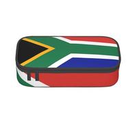 OTTKGGA Borsa per il trucco con bandiera del Sudafrica di grande capacità, con cerniera, per scuola, ufficio, viaggio, Nero , Taglia unica, Valigia