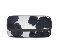 OTTKGGA Borsa per il trucco della cancelleria dell'organizzatore della cancelleria della cassa della chiusura lampo della grande capacità della pelle bovina per, Nero , Taglia unica, Valigia