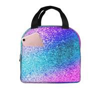OTTKGGA Borsa termica per il pranzo con lustrini glitterati, borsa da picnic, borsa termica portatile, per lavoro, scuola, picnic.