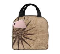 OTTKGGA Borsa termica per il pranzo con mappa della bussola, borsa termica per il pranzo, borsa da picnic, borsa termica portatile, per lavoro, scuola, picnic.