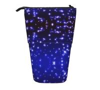 OTTKGGA Bright Stars Stand Up Astuccio telescopico Cancelleria Organizer con Cerniera Portatile Scuola Ufficio Studente, Nero , Taglia unica