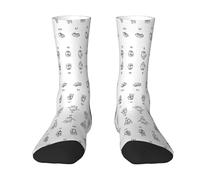 OTTKGGA Calzini alla caviglia con linguaggio dei segni dell'alfabeto. Calzini alla caviglia Uk 4-9 EU 36-44 Mid-Crew Lunghezza Traspirante per tutti i giorni Sport Unisex, 2 Nero-2, Taglia unica