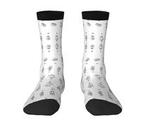OTTKGGA Calzini alla caviglia con linguaggio dei segni dell'alfabeto. Calzini alla caviglia Uk 4-9 EU 36-44 Mid-Crew Lunghezza Traspirante per tutti i giorni Sport Unisex, 3 nero, Taglia unica