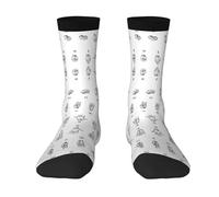 OTTKGGA Calzini alla caviglia con linguaggio dei segni dell'alfabeto. Calzini alla caviglia Uk 4-9 EU 36-44 Mid-Crew Lunghezza Traspirante per tutti i giorni Sport Unisex, 2 Nero-1, Taglia unica