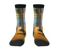 OTTKGGA Calzini alla caviglia per chitarra, unisex, traspiranti, per tutti i giorni, taglia 36-44, 2 Nero-1, Taglia unica