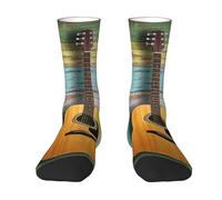 OTTKGGA Calzini alla caviglia per chitarra, unisex, traspiranti, per tutti i giorni, taglia 36-44, bianco, Taglia unica