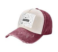 OTTKGGA Cappellini da baseball lavati con stampa matematica Distressed Trucker Dad Hat Vintage Regolabile Sport All'aperto Golf Tennis, Rosso scuro, Taglia unica