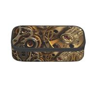OTTKGGA Cool Steampunk Gears Grande Capacità Cerniera Astuccio Cancelleria Organizer Makeup Bag per Scuola Ufficio Viaggi, Nero , Taglia unica, Valigia