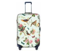 OTTKGGA Copertura per valigia con motivo uccellino, protezione elastica antigraffio da viaggio, adatta per bagagli da 45,7 a 81,7 cm, bianco, L