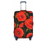 OTTKGGA Copertura per valigia, con papaveri, elastica, antigraffio, ideale da viaggio, adatta per bagagli da 45,7 a 81,7 cm, bianco, S