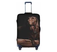 OTTKGGA Copertura per valigia, motivo: Labrador Retriever, elastica, antigraffio, adatta per bagagli da 45,7 a 81,7 cm, colore: marrone, bianco, S