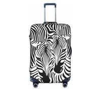 OTTKGGA Copertura per valigia, motivo zebrato, con motivo astratto, antigraffio, adatta per bagagli da 45,7 a 81,7 cm, bianco, XL