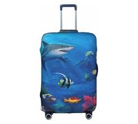 OTTKGGA Copertura per valigie a tema oceano, elastica, antigraffio, adatta per bagagli da 45,7 a 81,7 cm, bianco, L