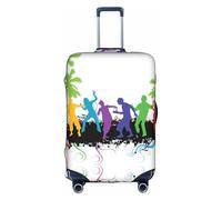 OTTKGGA Copertura per valigie astratta con persone, elastica, antigraffio, accessorio essenziale da viaggio, adatto per bagagli da 45-81 cm, bianco, L