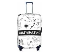 OTTKGGA Copertura per valigie con stampa matematica, elastica, antigraffio, adatta per bagagli da 45-81 cm, bianco, L