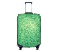 OTTKGGA Copertura per valigie con texture curva verde, elastica, antigraffio, accessorio essenziale da viaggio, adatto per bagagli da 45,7 a 81,7 cm, bianco, M