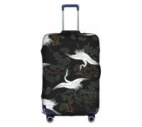 OTTKGGA Copertura per valigie giapponese con gru e pino, elastica, antigraffio, adatta per bagagli da 45,7 a 81,7 cm, bianco, XL