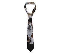 OTTKGGA Cravatta da uomo con stampa di bulldogs inglesi, cravatta da uomo, alla moda, classica, per feste, lavoro, matrimonio, taglia unica, Nero , Taglia unica
