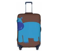 OTTKGGA Cute ippopotamo valigia copertura protettiva per bagagli elastica antigraffio viaggio Essentials adatta per bagagli da 45-81 cm, bianco, L