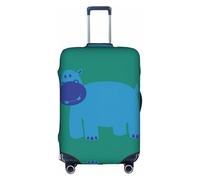 OTTKGGA Cute ippopotamo valigia copertura protettiva per bagagli elastica antigraffio viaggio Essentials adatta per bagagli da 45-81 cm, bianco, L