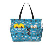 OTTKGGA Dog Show Grande Capacità Spiaggia Borsa da Viaggio Multi Tasca Con Zip Tote Bag Impermeabile Piscina Vacanze Palestra, Nero , Taglia unica