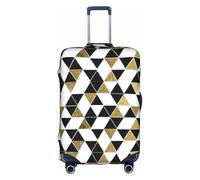 OTTKGGA Fashion Modern Black White Gold Triangoli Valigie Cover Protettore Elastico Anti-Graffio Viaggio Essentials Adatto per 45-81 Pollici Bagagli, bianco, S