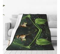 OTTKGGA Frog And Rain - Coperta in micropile ultra morbida, calda e anti-pelucchi, per casa, divano, letto, soggiorno