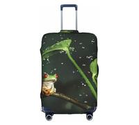 OTTKGGA Frog and Rain - Copertura per valigia, elastica, antigraffio, adatta per bagagli da 45-81 cm, bianco, L