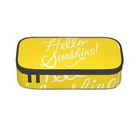 OTTKGGA Goodlooking Hello Sunshine - Astuccio con cerniera di grande capacità, per cancelleria, organizer per trucchi, per scuola, ufficio, viaggi, Nero , Taglia unica, Valigia