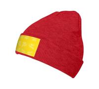 OTTKGGA Goodlooking Hello Sunshine Cappello lavorato a maglia con risvolto resistente al freddo e caldo berretto morbido elastico invernale lavoro all'aperto uso quotidiano, Rosso, Taglia unica