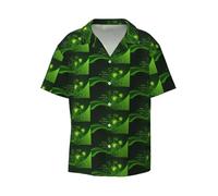 OTTKGGA Happy St Patrick's Day - Camicia casual a maniche corte da uomo hawaiana con bottoni e tasca frontale, per vacanze estive e feste in spiaggia, Nero , M