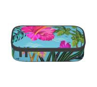 OTTKGGA Hello Hawaii - Astuccio con cerniera di grande capacità, per cancelleria, trucchi, scuola, ufficio, viaggi, Nero , Taglia unica, Valigia