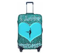 OTTKGGA I Love Gymnastics - Copertura per valigia, elastica, antigraffio, adatta per bagagli da 45,7 a 81,7 cm, bianco, S