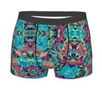 OTTKGGA Illustrazione Digital Art Leaf Stampato Uomo Boxer Slip Senza Cuciture Biancheria Intima Traspirante Morbido Leggero Diverse Taglie, Nero , XL