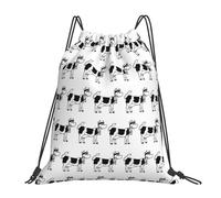 OTTKGGA La mucca bianca e nera del cordone insacca la spiaggia leggera impermeabile di viaggio degli zaini della palestra di nuoto di grande, bianco, One Size, Casual