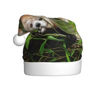 OTTKGGA Little Red Panda - Cappello natalizio per adulti, in peluche, decorativo, morbido, resistente al lavaggio, per feste e Capodanno