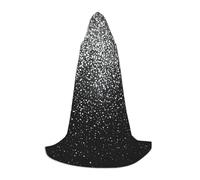 OTTKGGA Mantello con cappuccio argento lucido glitterato per adolescenti Cosplay veste strega vampiri triste mietitore costume da festa in maschera