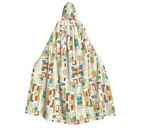 OTTKGGA Mantello con cappuccio moderno di metà secolo per adulti, per cosplay, feste, carnevale, travestimenti, misteriosi, vampiri, strega