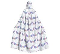 OTTKGGA Mantello con cappuccio per adulti, con ali viola, per cosplay, feste, carnevale, travestimenti, misteriosi, vampiri, strega