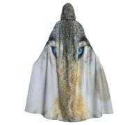 OTTKGGA Mantello con cappuccio per adulti con occhi azzurri, mantello decorativo per vampiri, strega, misterioso, cosplay, feste di carnevale