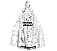 OTTKGGA Mantello con cappuccio per adulti con stampa matematica, per cosplay, feste, carnevale, travestimenti, misteriosi, vampiri, strega
