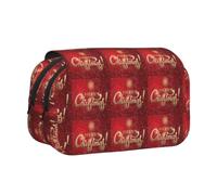 OTTKGGA Merry Christmas Too - Astuccio per penne a conchiglia doppio, per cancelleria, schizzi, scuola, viaggi, Nero , One Size, Classico