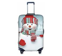 OTTKGGA Naughty - Copertura per valigia, con pupazzo di neve, elastica, antigraffio, adatta per bagagli da 45-81 cm, bianco, XL