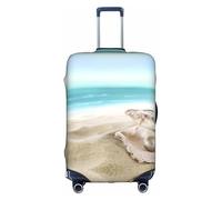 OTTKGGA Ocean Beach Cozze Perle Valigie Copertura per Bagagli Elastica Antigraffio Travel Essentials Adatto per bagagli da 45-81 cm, bianco, S