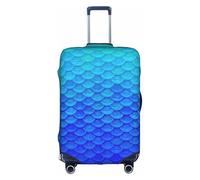 OTTKGGA Ocean Sea Blue Mermaid Fish Scale Valigie Copertura per valigie Protezione per bagagli Elastica Antigraffio Travel Essentials Adatto per bagagli da 45-81 cm, bianco, L
