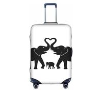 OTTKGGA Old Elephant and Young Elephant - Copertura per valigia, elastica, antigraffio, da viaggio, adatta per bagagli da 45-81 cm, bianco, L