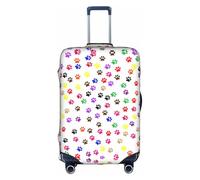 OTTKGGA Paw Prints - Copertura per valigia, elastica, antigraffio, adatta per bagagli da 45,7 a 81,7 cm, bianco, L
