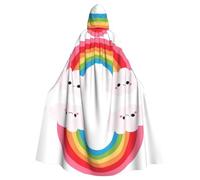 OTTKGGA Piccolo mantello con cappuccio arcobaleno mago mantello triste mietitore vampiro festa Halloween adulto cosplay costume da palco