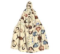 OTTKGGA Piccolo mantello con cappuccio panda mago mantello triste mietitore vampiro festa Halloween adulto cosplay costume da palcoscenico